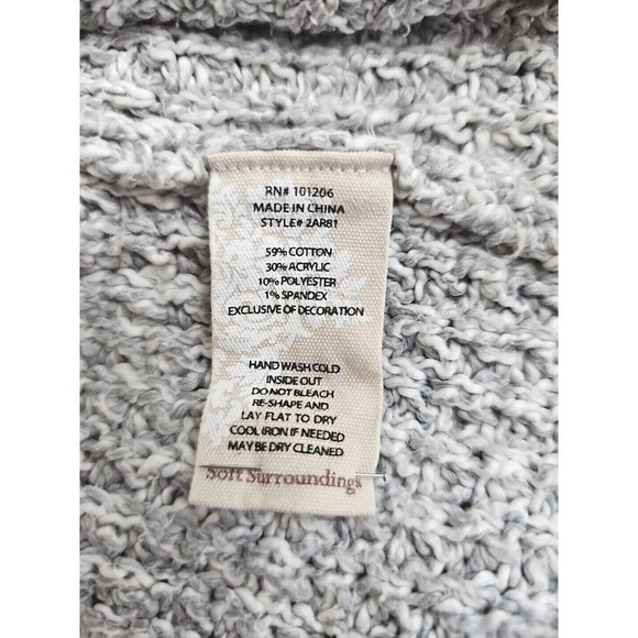 Soft Surroundings ~Woman Size M~ Gray Sweater V-Neck Tunic Pullover Comfy. - Picture 5 of 12